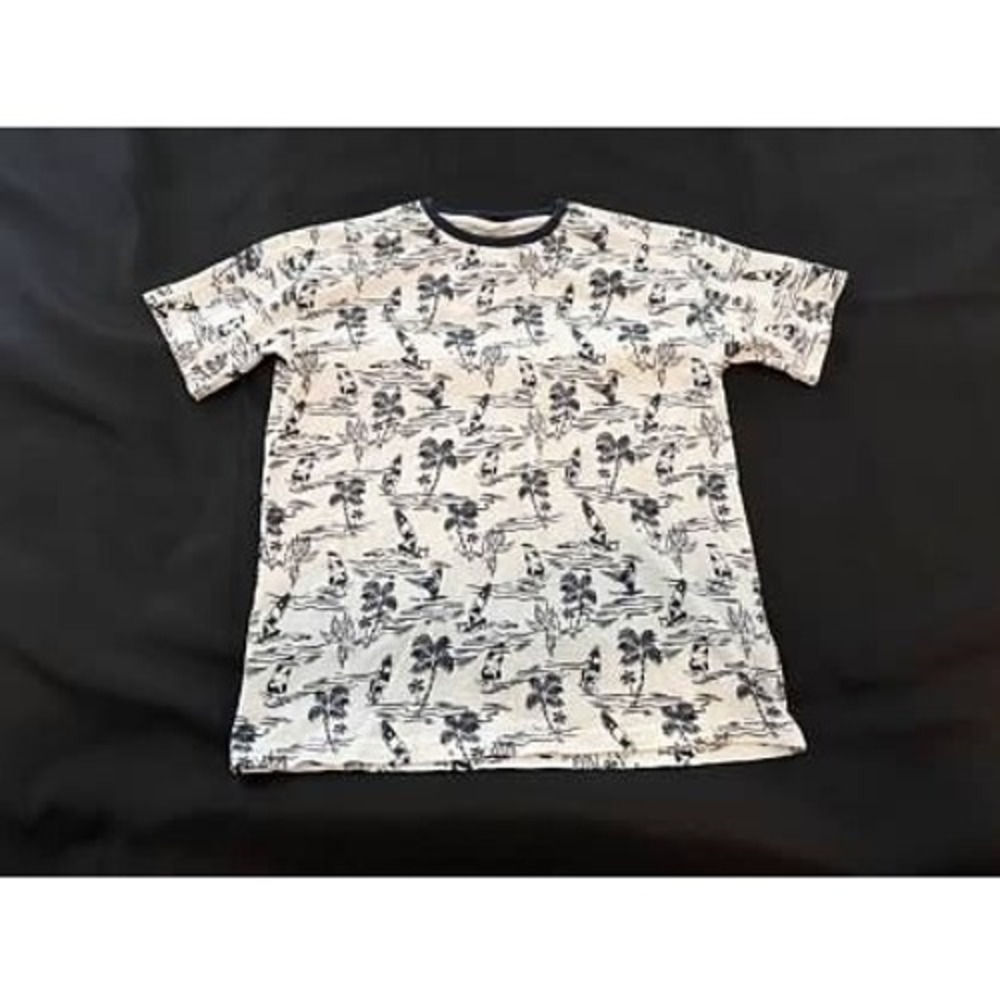 LC Waikiki Boys Tropical Palm Tree Sailboat Print T-Shirt White Blue 11-12Y